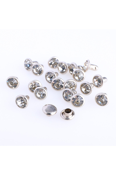 Choice19 100 مجموعة من كريستال 8 مم، مسامير تثبيت كريستال AB مقاس 6/8 مم، مرص...