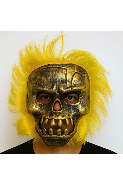 Skygo الجمجمة البرية - قناع هيكل عظمي من النحاس مع شعر أشقر