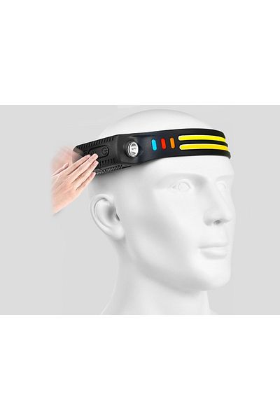 Welora Head torch with motion sensor, 8 light modules - Black