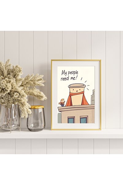 Tutti Kahve Günü Kurtarır – Komik Kahve Poster, Mutfak Veya Ofis Için Duvar S...