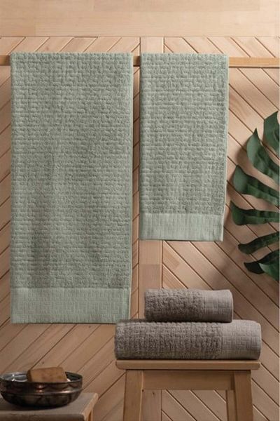 Altınbaşak Bathroom Set Dark Beige Green