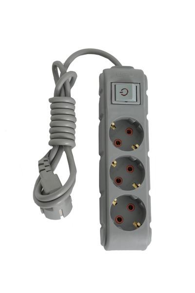 UFO Akım korumalı seyyar grup priz kablolu topraklı 0.50 cm ((Gri renk )) 3500 watt