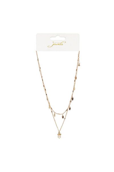 OEM Women's Necklace With Double Chain, Crest Pendant
