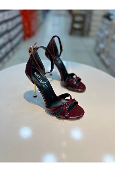 Alphus Serrace Cross Strap Galvanized Heeled Stylish Women's Shoes