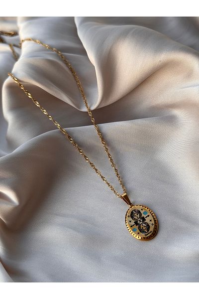 HERCY 316 L Stainless Steel Zodiac Sign Necklace |   Gold Zodiac Sign Necklace |   Steel Zodiac Sign Necklace