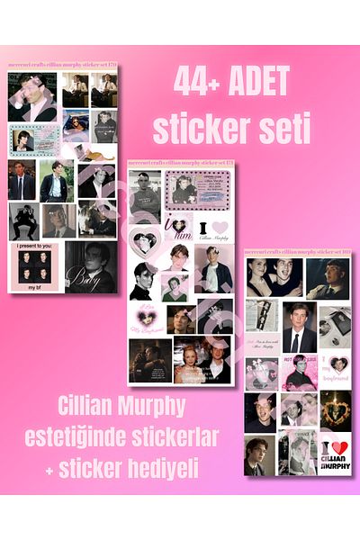 merccuri crafts Cillian Murphy Aesthetic Sticker Set (44+ Pcs) - Sticker for Notebook Agenda, Laptop, Scrapbooking