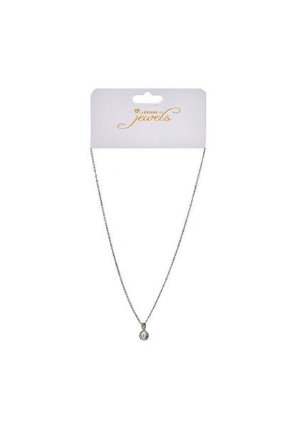 OEM Women's Necklace with Strass Pearl, Silver