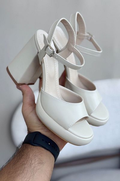 MODAADAM Pantofi cu toc Andre Platform pentru damă - piele maronie