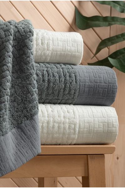 Altınbaşak Bathroom Set Anthracite Cream