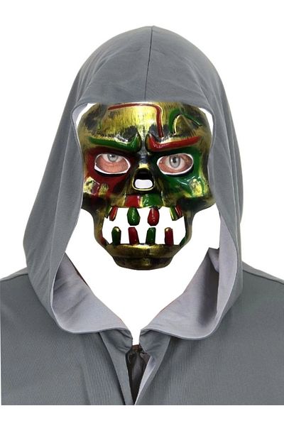 PRATİKOBA Red Bloody Gear Dracula Skull Mask Gold Color