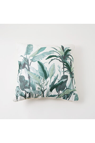 Boutique Blanche وسادة مطرزة على شكل ورقة موز 50*50 سم، خضراء