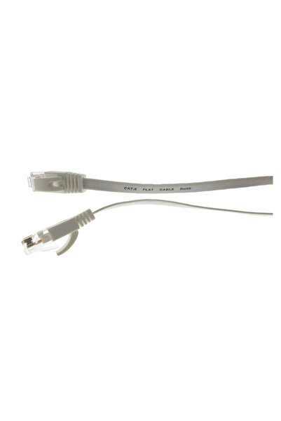 OEM Cablu UTP cat.6, mufat 2xRJ45, lungime 10m, plat, de legatura retea, ethernet, alb