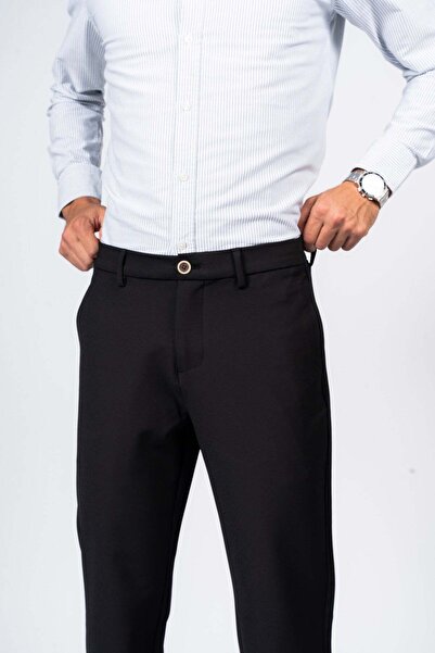 Jeanspro بنطلون تقني من مزيج مطاطي - أسود