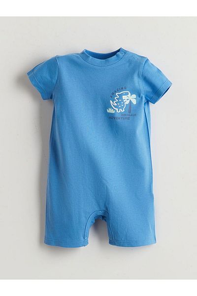 LC Waikiki Lcw Baby Printed Baby Boy Combed Cotton Jumpsuit
