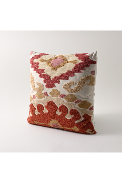 Boutique Blanche وسادة قطنية مطرزة، متعددة الألوان