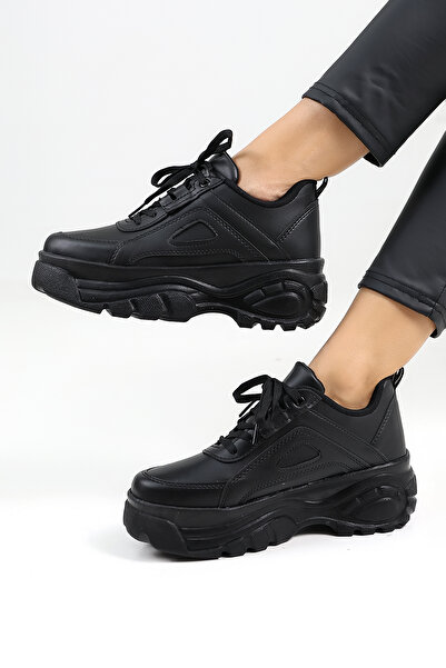 Encool Černé dámské ležérní tenisky Stylová vysoká podrážka – s barevnými variantami