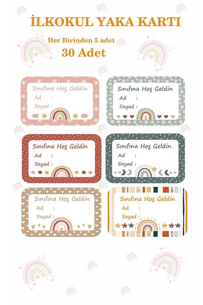 ZY TASARIM Zy Primary School Welcome Name Badge 30Pcs