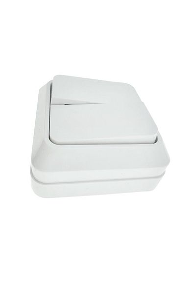 OEM 2-button switch, surface-mounted, with frame, 80 x 80 x 35mm, white