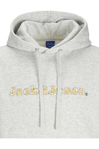 Jack & Jones Hanorac JACK & JONES Split AOP Branding - 12275481-Λευκό Μελάντζ