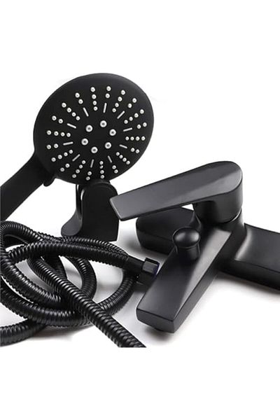 fitto Black shower mixer with shower head - elegant design, durable construction