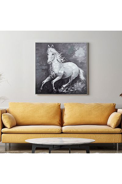 Generic Horse Oil Painting Print With Handpainted