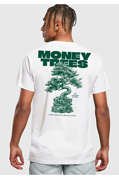 LAYORA Ανδρικό μπλουζάκι Money Trees με τύπωμα oversized - Λευκό