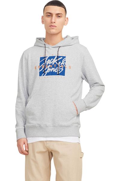 Jack & Jones Hanorac JACK & JONES Colton PO - 12268440-Λευκό Μελάντζ