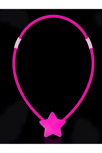 PRATİKOBA Glow Star Necklace - Glow Necklace - Glow Stick Party Star Necklace 6Pcs