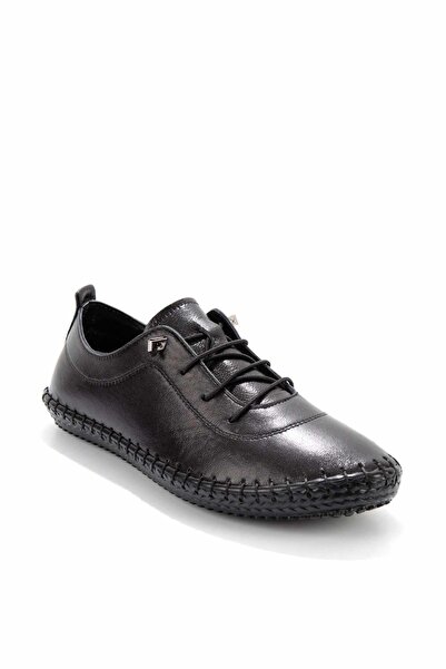 Bambi Černé dámské boty pro volný čas z pravé kůže K01272000403