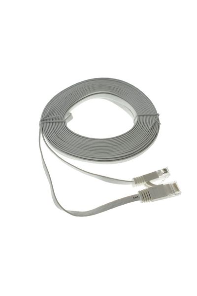 OEM UTP cat.6 cable, 2xRJ45 plug, length 10m, flat, network connection, ethernet, white