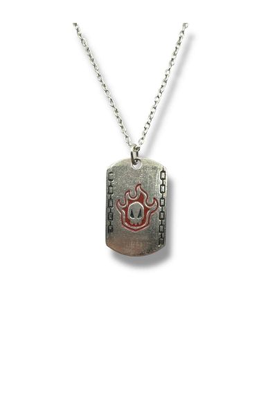 Herşey Nota Anime Bleach Red Imprint (Dog Tag) Necklace with 60 cm Chain |   Unisex Cosplay and Anime Jewelry