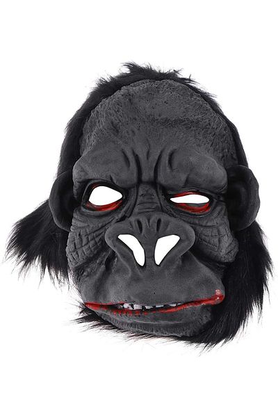 PRATİKOBA Latex Gorilla Mask Monkey Mask Meat Mask Orangutan Black Haired No 1