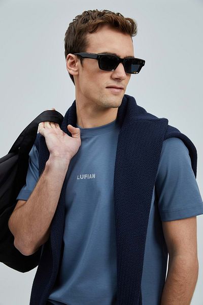 Lufian 111020235 Marcus Modern Graphic T-Shirt Men's T-Shirt Blue