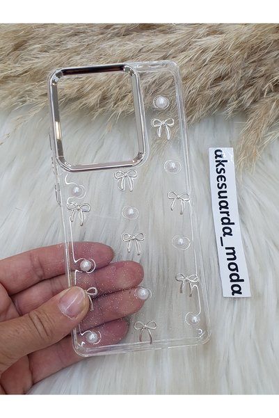 ZB Aksesuarda Moda Xiaomi Redmi Note 13 Pro 4g Compatible Bow Glitter Transpa...