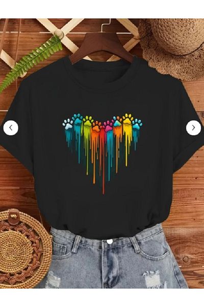 FAEL LİFE Women / Girls Wide Cut Thsort Owersiz Color Patiler Printed