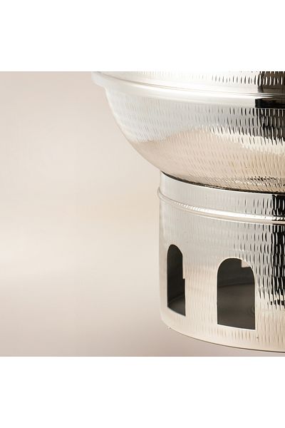 LA MESA metal plated food warmer with stand 40*40*41cm, gold
