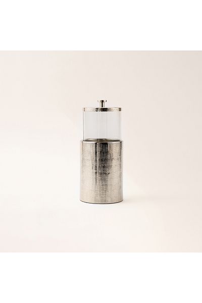 LA MESA small silver metal container 11*11*27 Cm