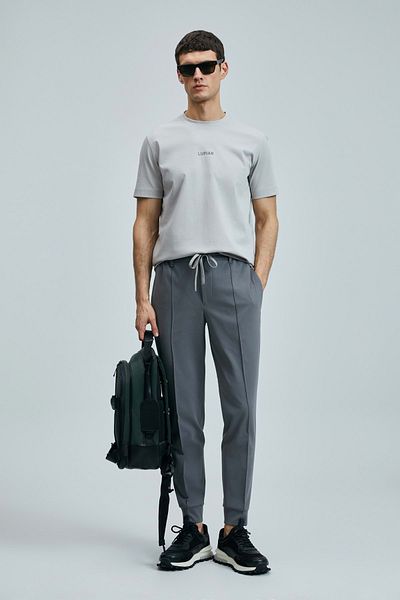 Lufian 111020235 Marcus Modern Graphic T-Shirt Men's T-Shirt Stone