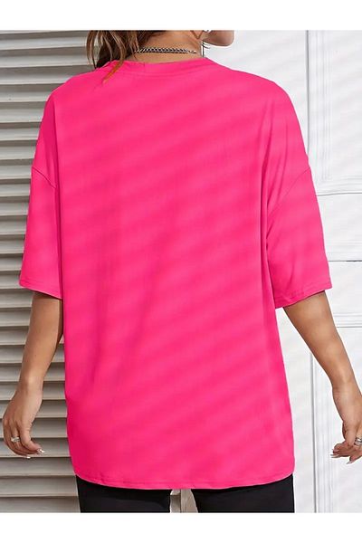 FAEL LİFE Women / Girls Wide Cut Thsort Owersiz Color Patiler Printed