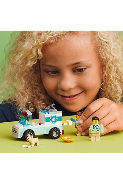 LEGO City Vet Van Rescue 60382, Toy Animal Ambulance, Learning Toy Playset for Kids 4 Plus Years Old