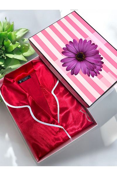 SATTENS Women's Satin Luxury Long Sleeve Pajama Set - Boxed Product with Dowry