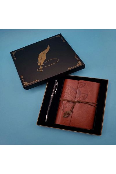 PRATİKOBA Leather Notebook And Ballpoint Pen