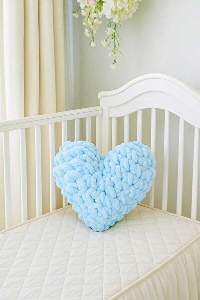 NURDAY Pernă modernă cu inimă – tricotată manual, pernă decorativă romantică, cadou de Ziua Îndrăgostiților (25x20)