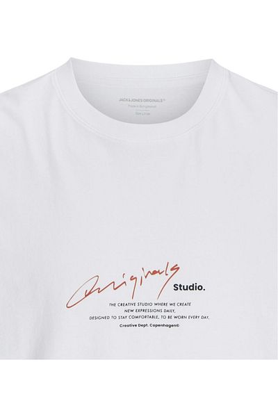 Jack & Jones Tricou JACK & JONES Manchester Script - 12273373-Φωτεινό Λευκό