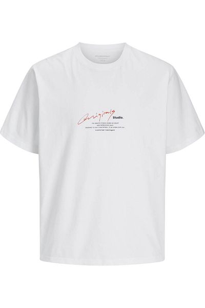 Jack & Jones Tricou JACK & JONES Manchester Script - 12273373-Φωτεινό Λευκό