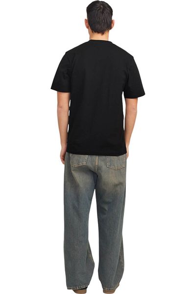 Jack & Jones Tricou JACK & JONES Μπλούζα με ασφάλτινο καμουφλάζ μπροστά - 12273239-Μαύρο