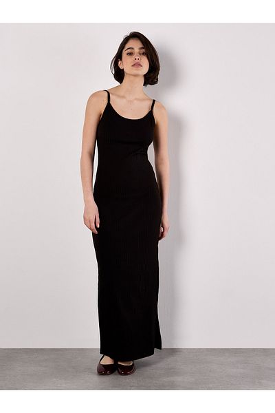 Apricot Maxikleid aus geripptem Jersey