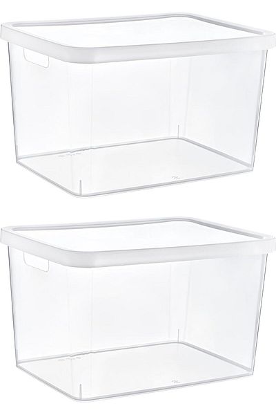 Mena Rise Şirinshop Set of 2 Stafi Multi-Purpose Box with Lid Transparent 18 Lt 1108107