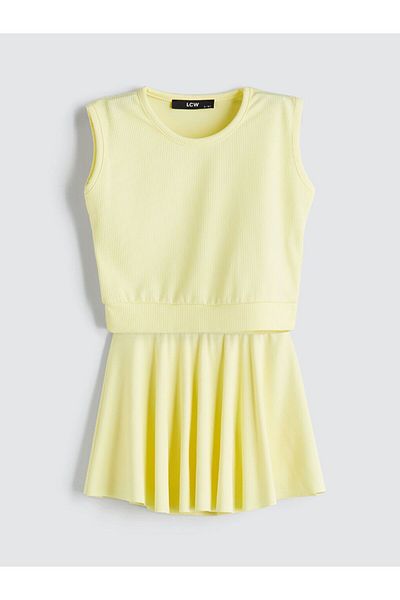 LC Waikiki Lcw Kids Crew Neck Girls' Tank Top and Skirt