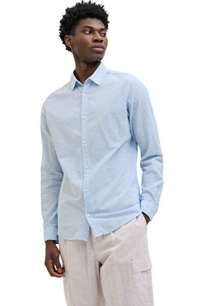 Jack & Jones Camasa JACK & JONES Breeze Linen Blend - 12268964-Chambray Blue